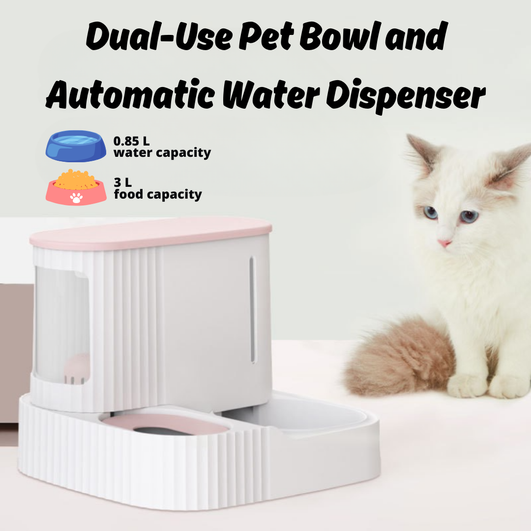 Dual-Use Pet Bowl and Automatic Water Dispenser